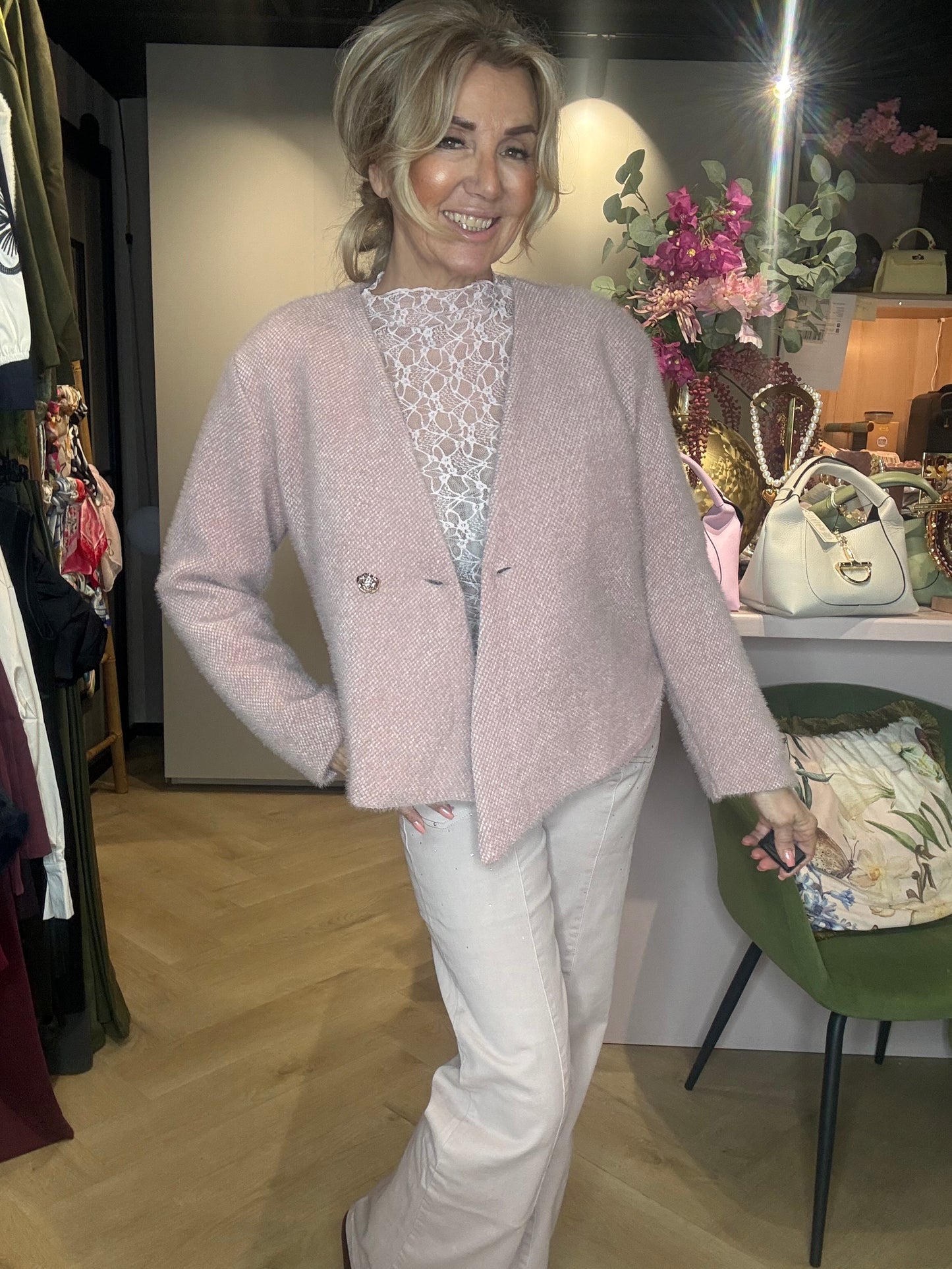 Kurtka Poeder rose skośna