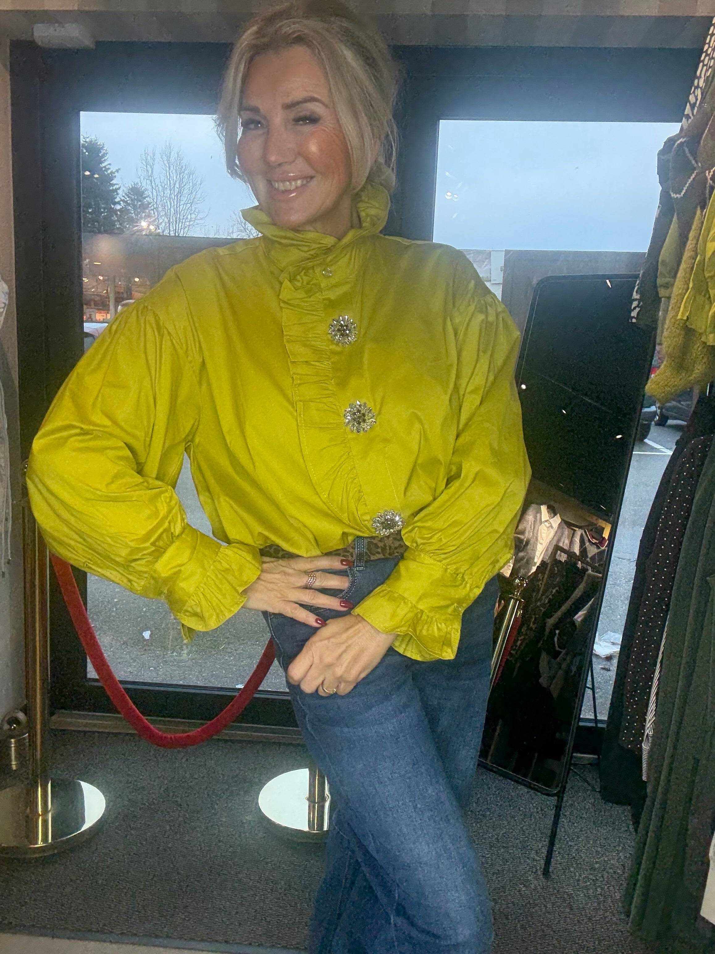 Blouse ruffle Lime Green