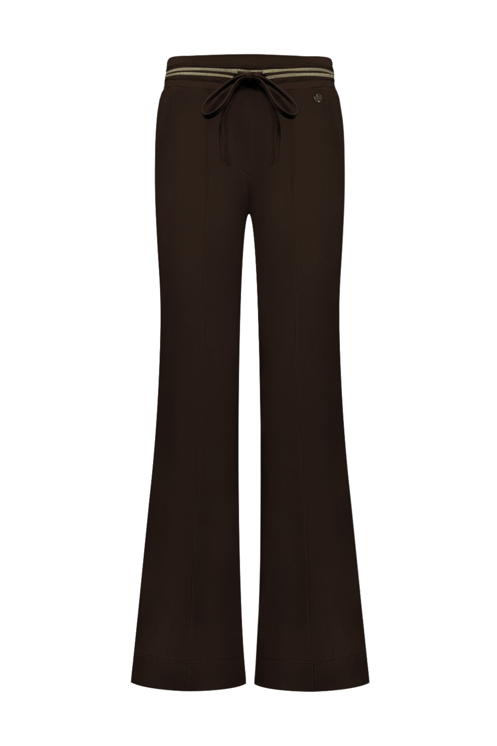 Triple Nine Broek BR2304 Flared with cold Rib Belt Dark Brown
