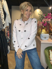 Licht Rose Vestje Bruine Hartjes