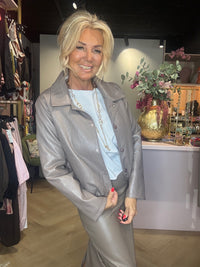 Kurze Jacke, Taupe, puh