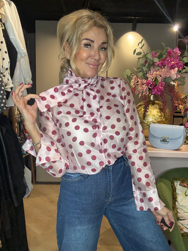 Blouse Rose polkadot