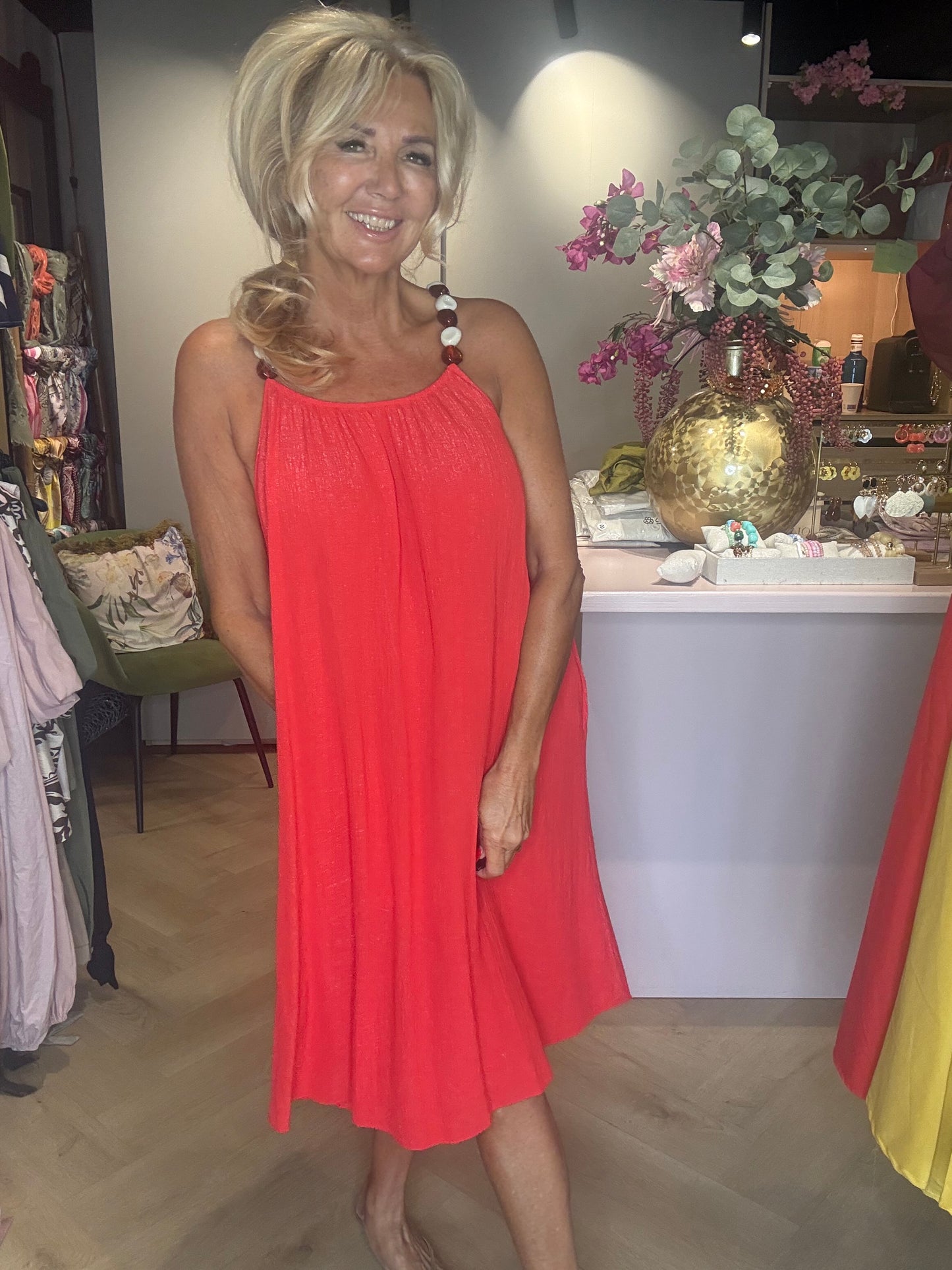 Jurk Barbados Coral kort