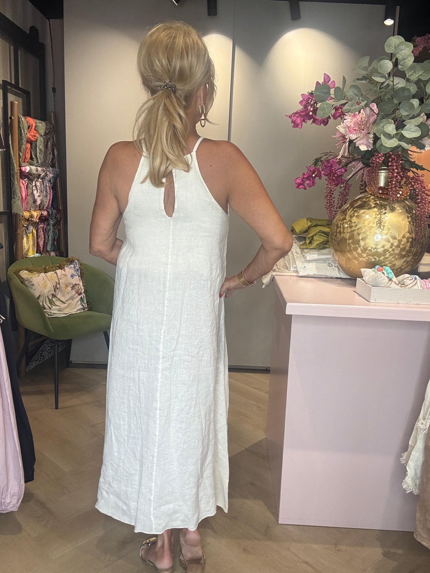 Jurk linnen Off White St Barths