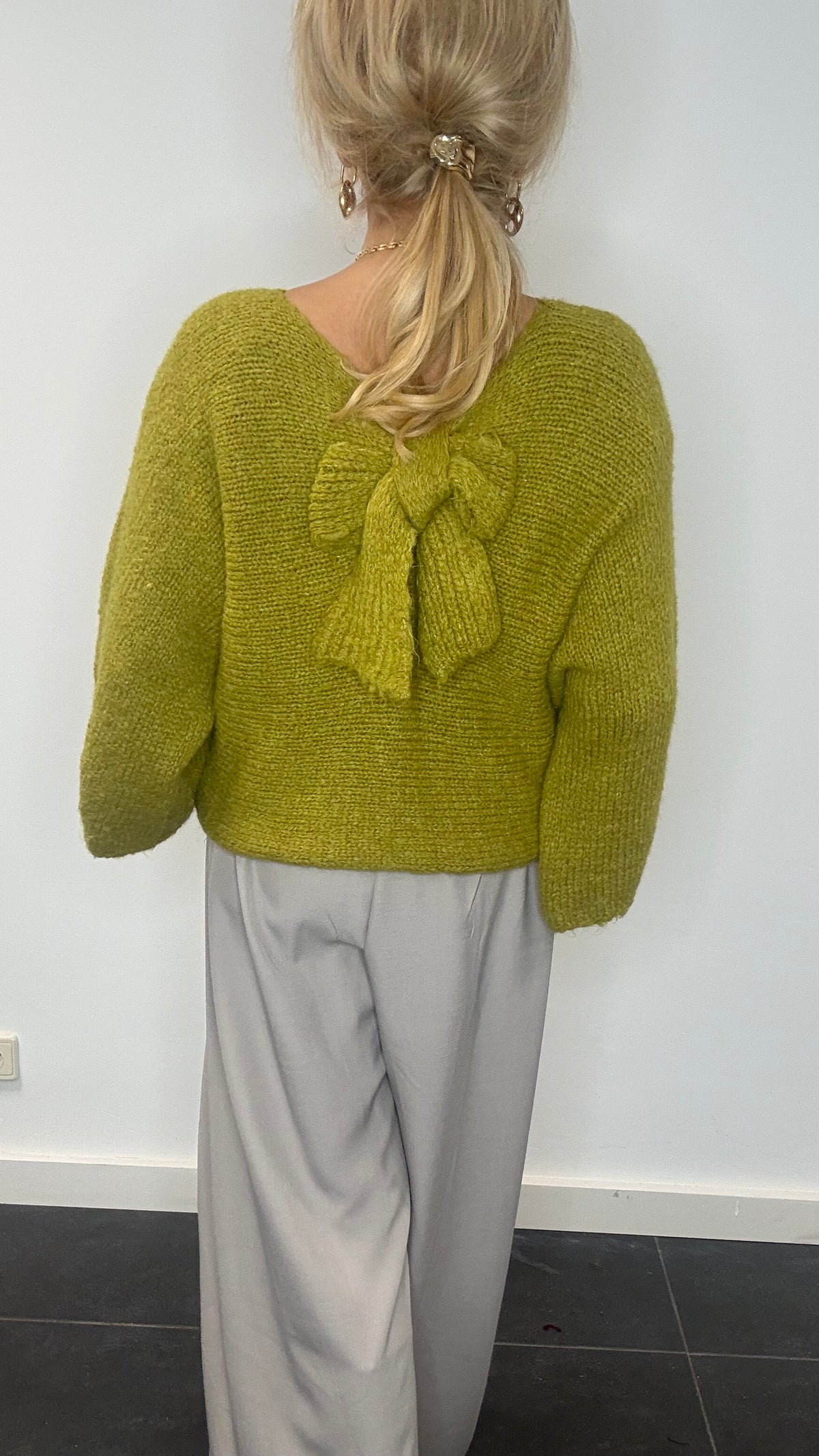 Trui strik mos green reversibel