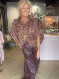 Blouse Emma Ruit Briek Burgundy
