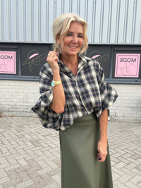 Bluse Emma ternet flannel grøn