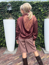 Blouse waterval Lace Bruin/ Burgundy