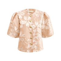 Triple Nine JA92408 – Jacket Short Sleeves (satijn) met gouden knopen Poeder Rose