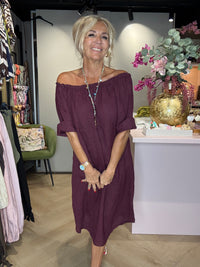 Jurk linnen Burgundy