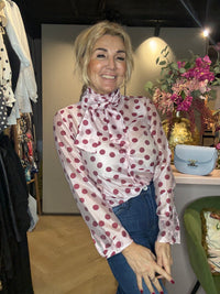 Blouse Rose polkadot