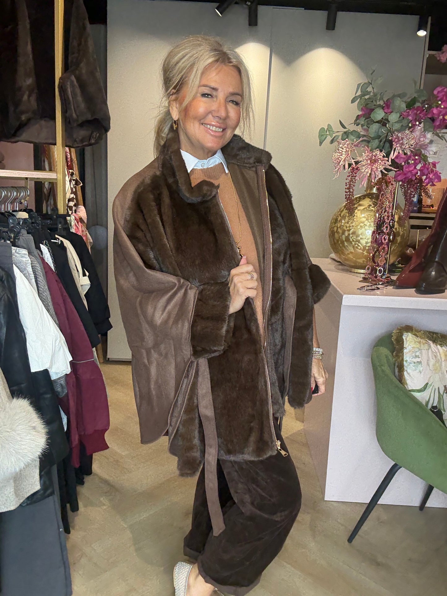 Poncho Jas Donkerbruin