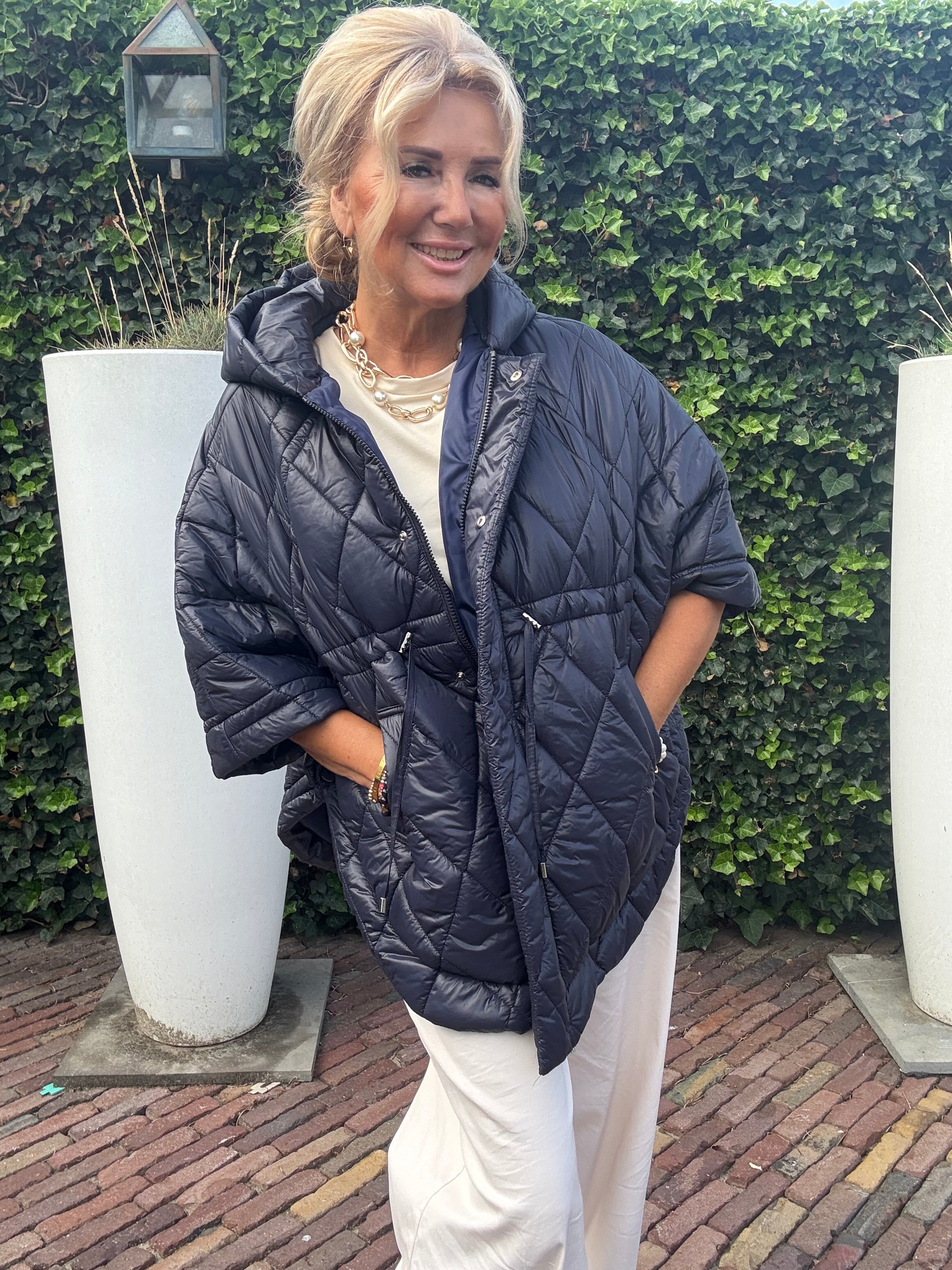 Bodywarmer Puffy Cape dark blauw
