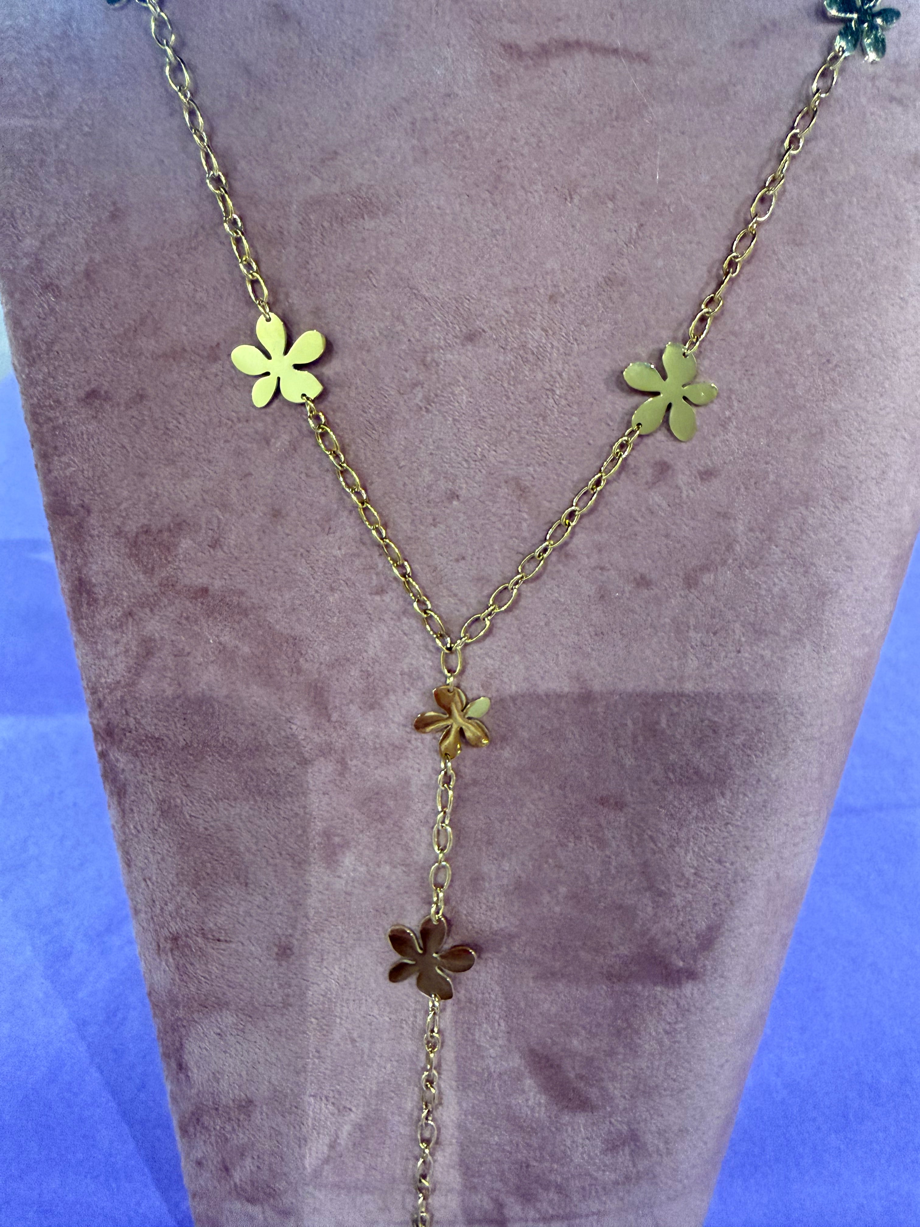 Lange goldene Kette mit Kleeblatt 🍀