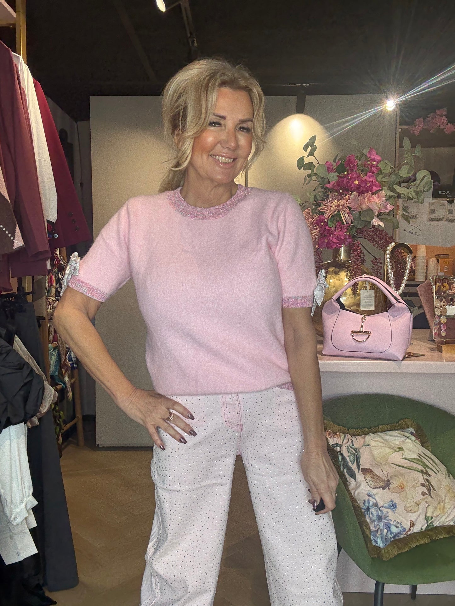 Zacht Rose Broek All Over Sparkle