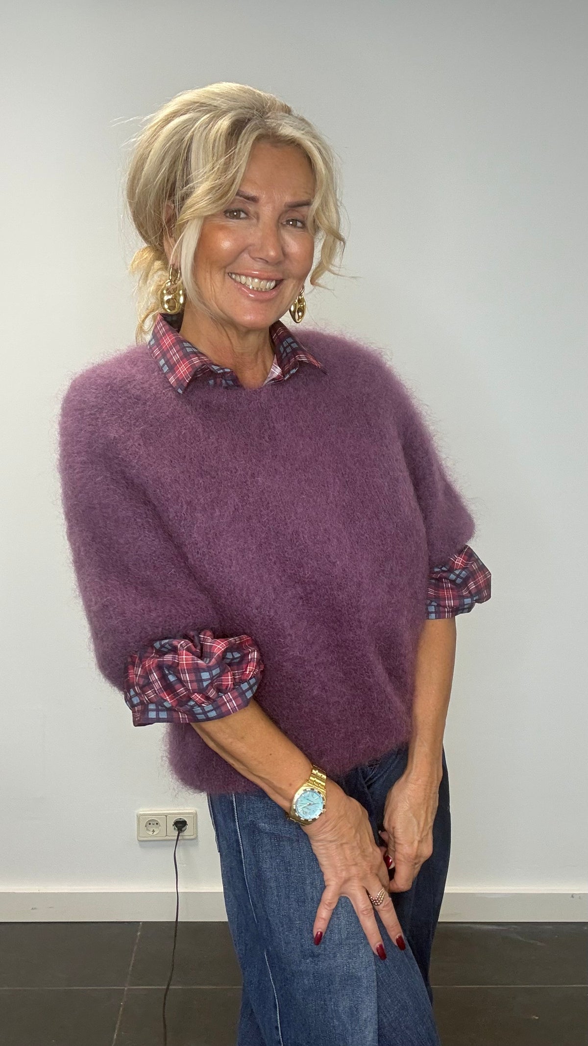 Pull en mohair aubergine 🍆