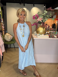 Jurk st Barths licht blauw linnen