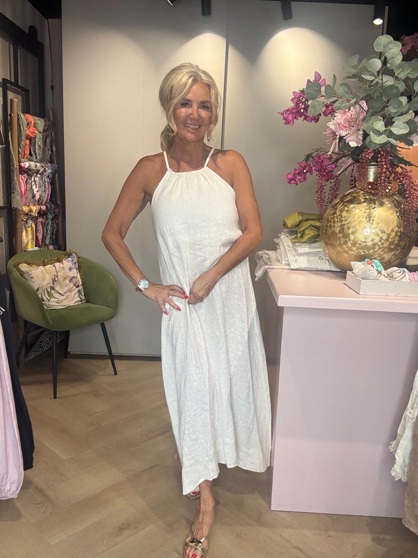 Jurk linnen Off White St Barths