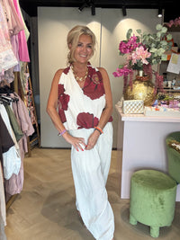 Top halter Flower Bordeaux