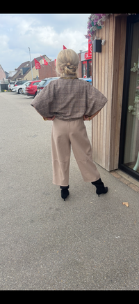 Culotte-Faltenhose Beige