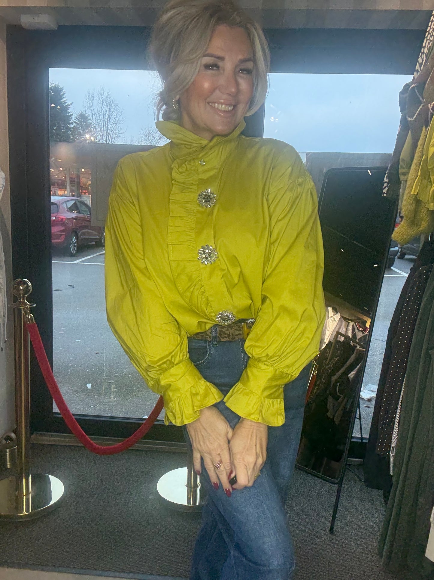 Blouse ruffle Lime Green