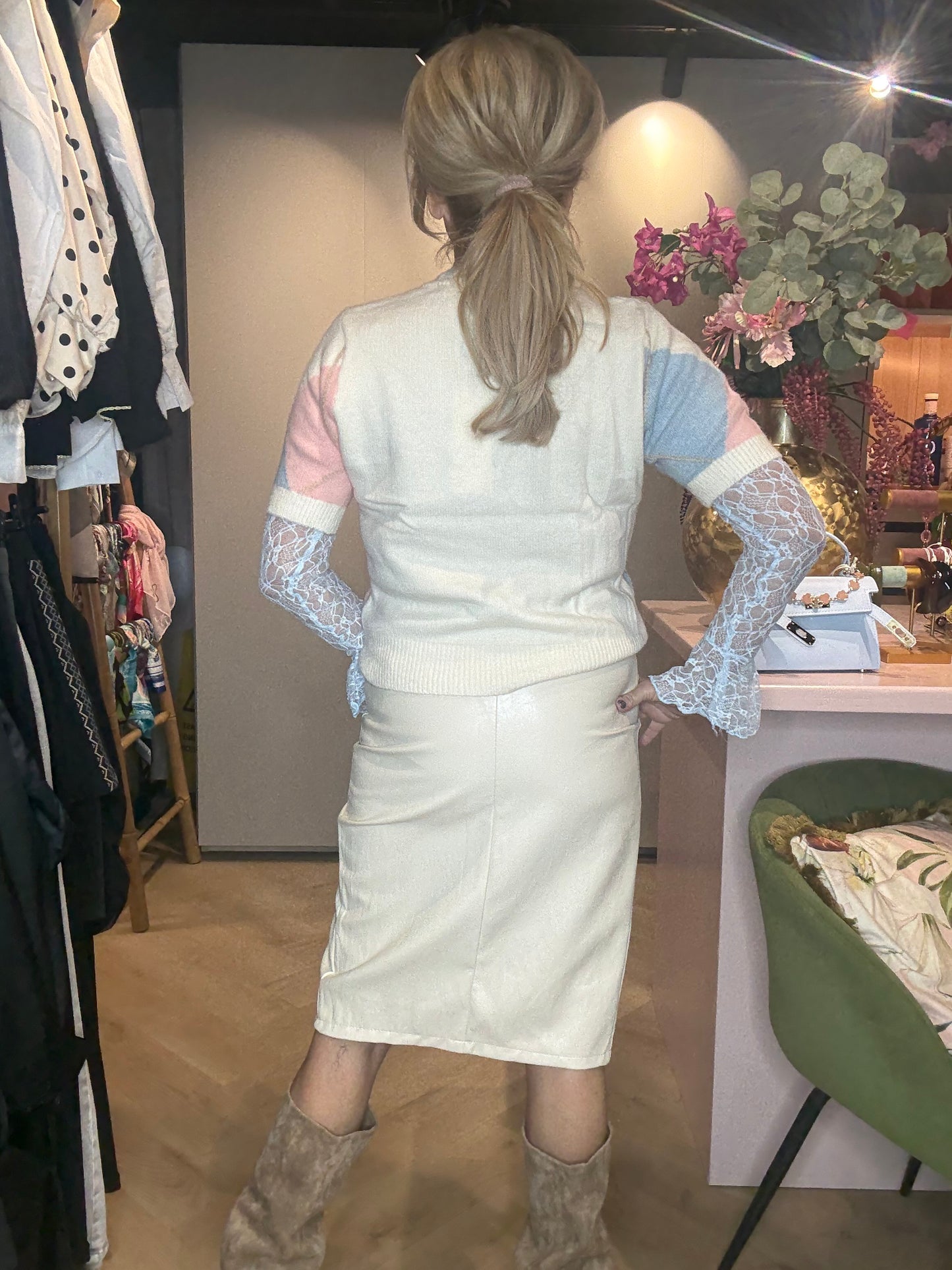 Nederdel Creme Puh Læderlook Alida