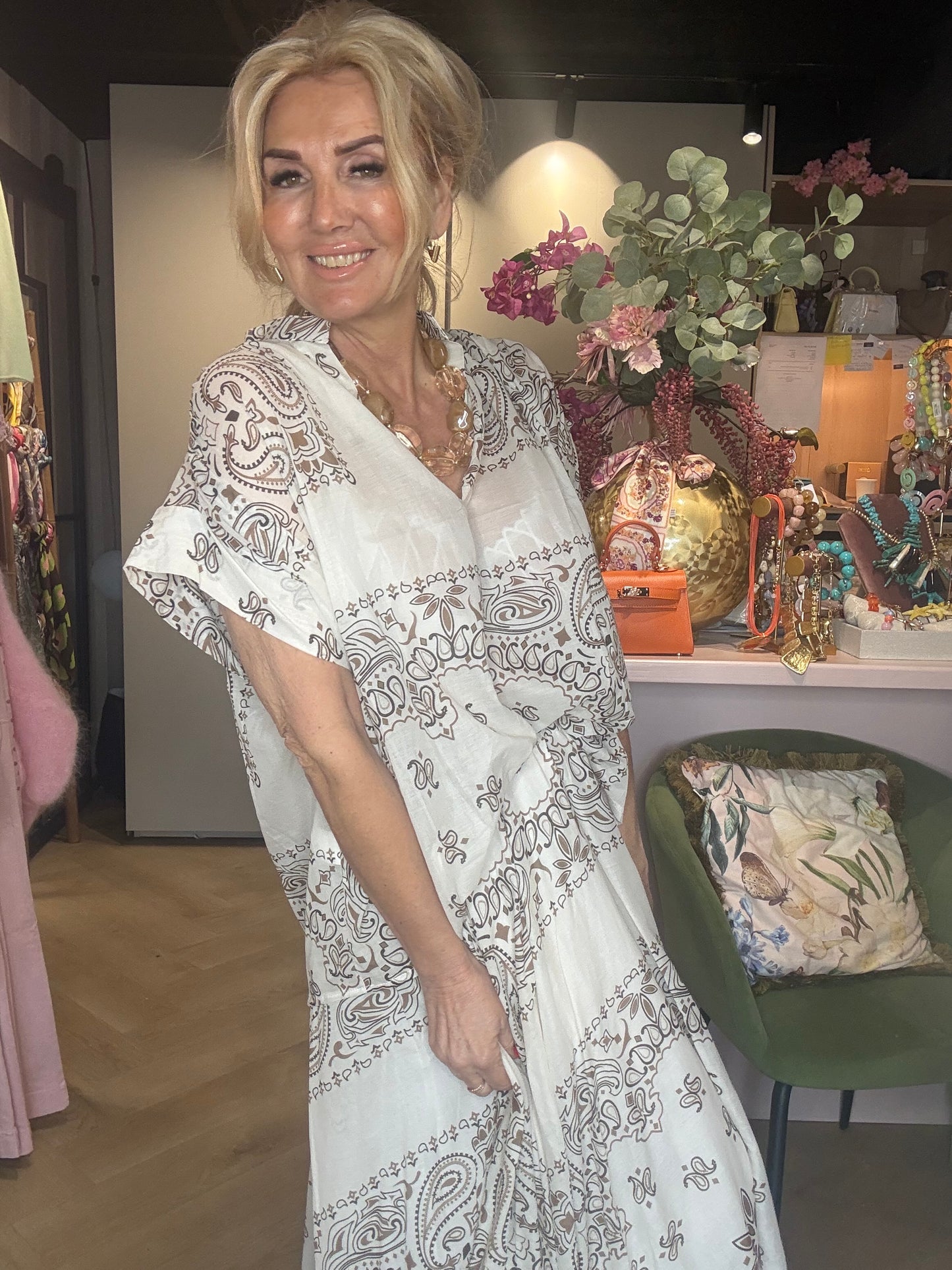 Bluse Paisley beige