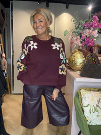 Flower Trui Burgundy