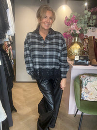 Blouse Flanel Ruit Kant