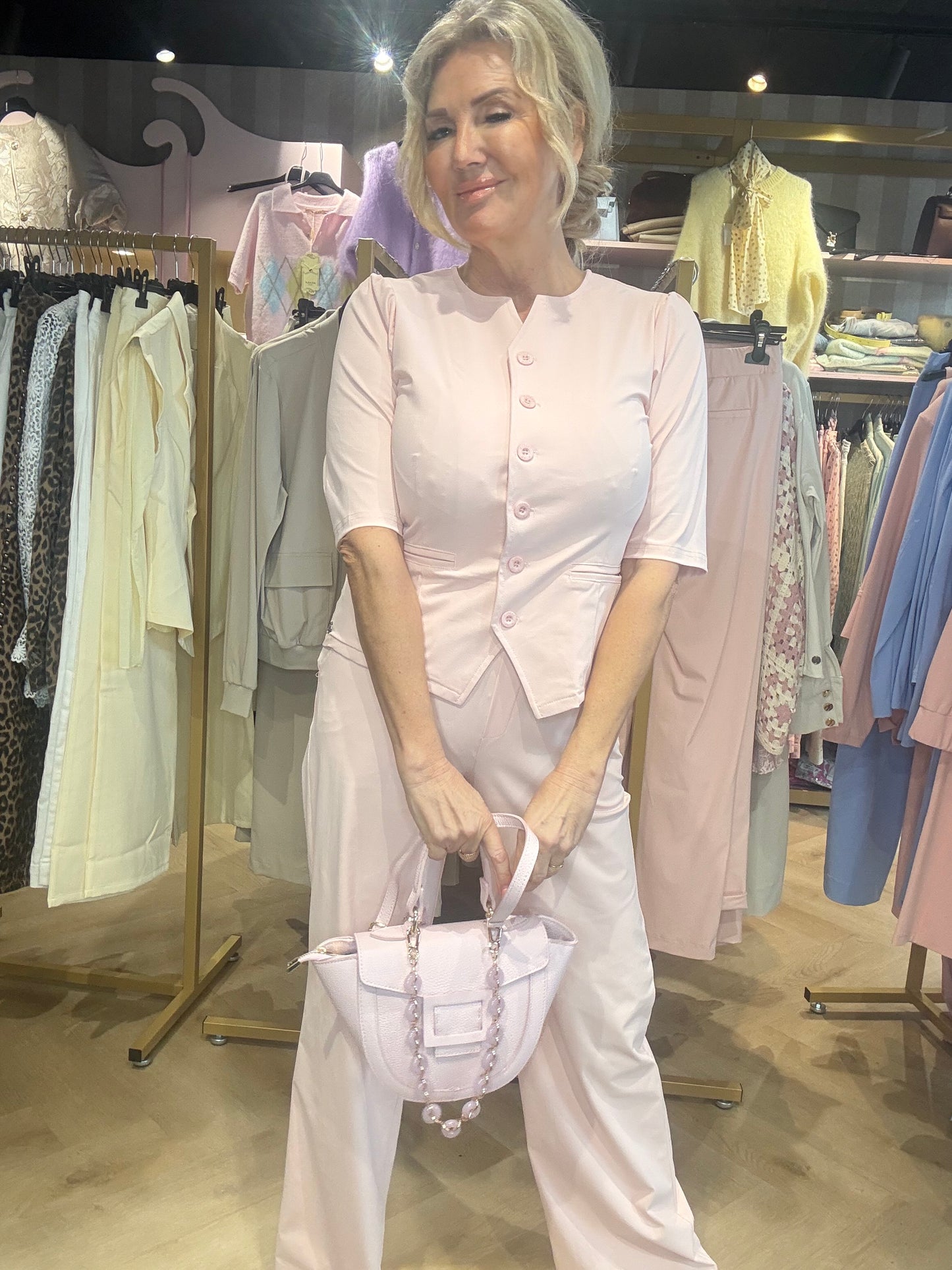 Triple Nine Blazer BLZ3912 Powder pink 🎀Gilet met mouw