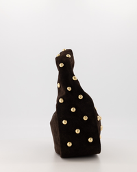 Lottie - Suede - Handtas - Donker Bruin - 67 - Goudkleurig