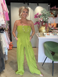 Stropfri linned jumpsuit Matcha grøn