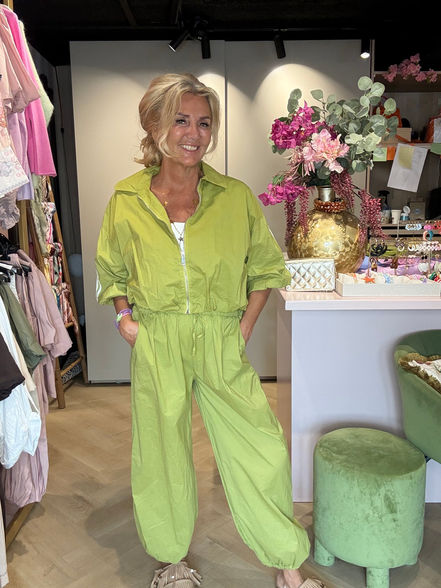 Pantalon sarouel modèle Matcha en coton doux