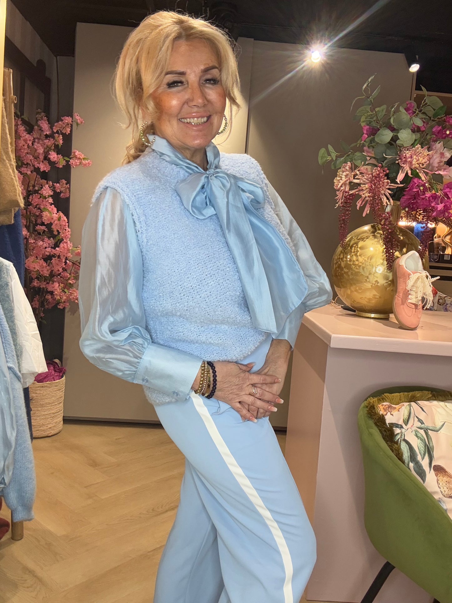 Spencer Licht Blauw bouclé