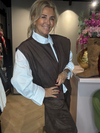 Gilet Suedine Look Bruin