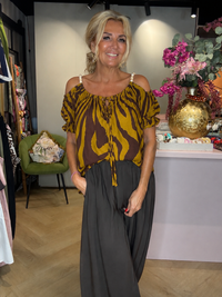 Blus Zebra senapsgul brun