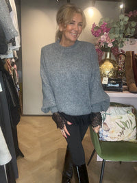 Trui Grof Ballon Mouw Grijs