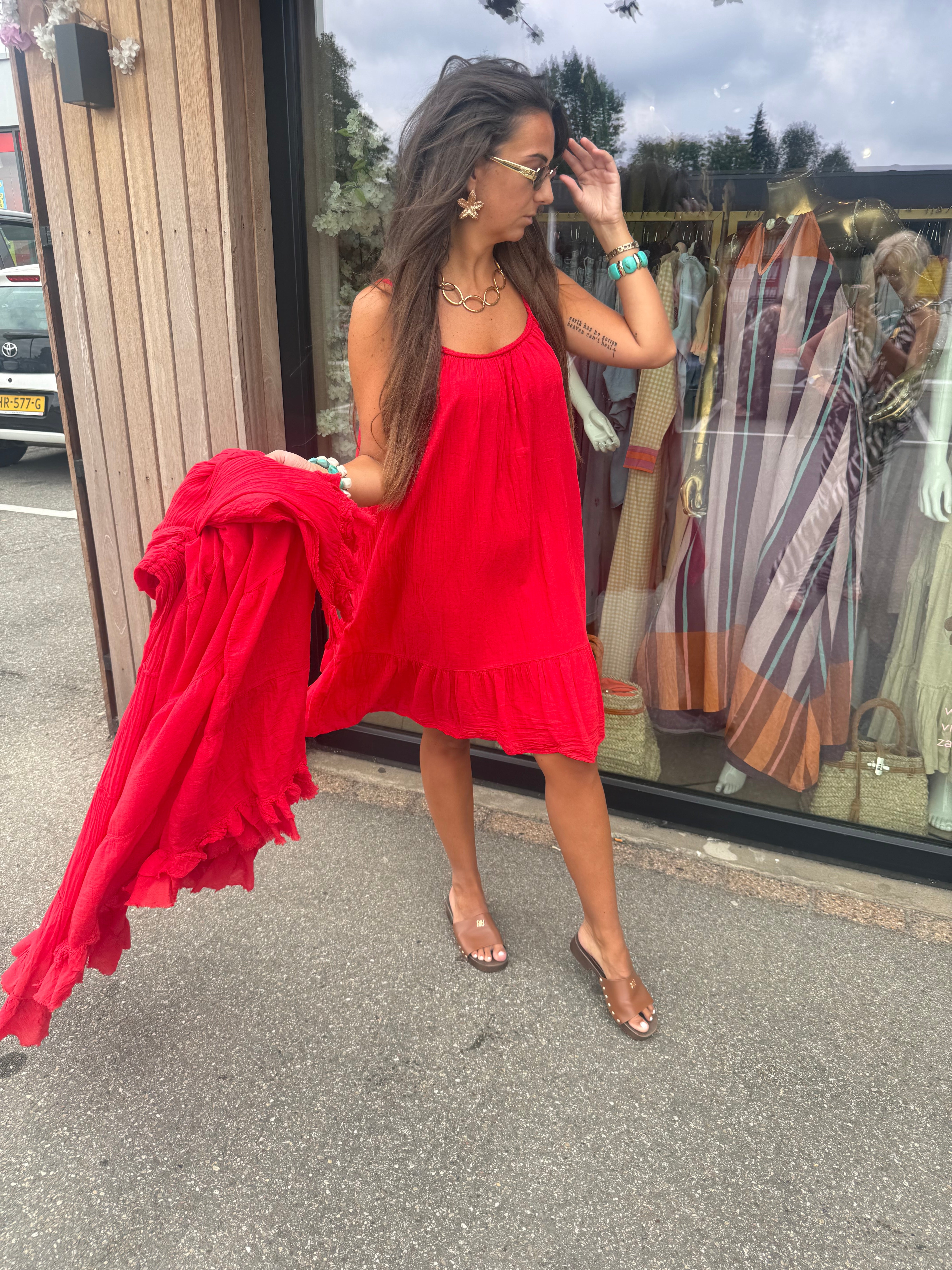 Jurkje kort Red Coral
