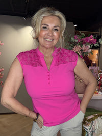 Top Travel Triple Nine Kantdetail Fuchsia