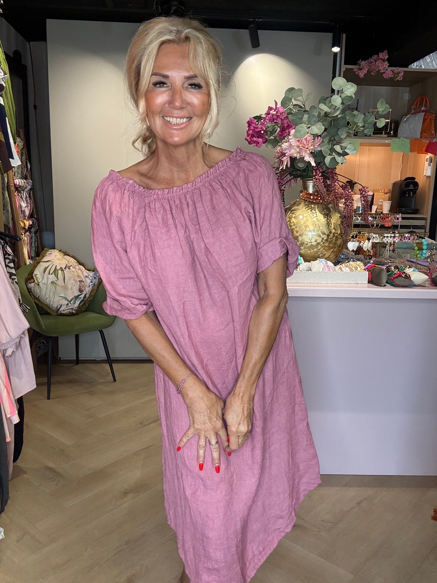 Jurk linnen Blush