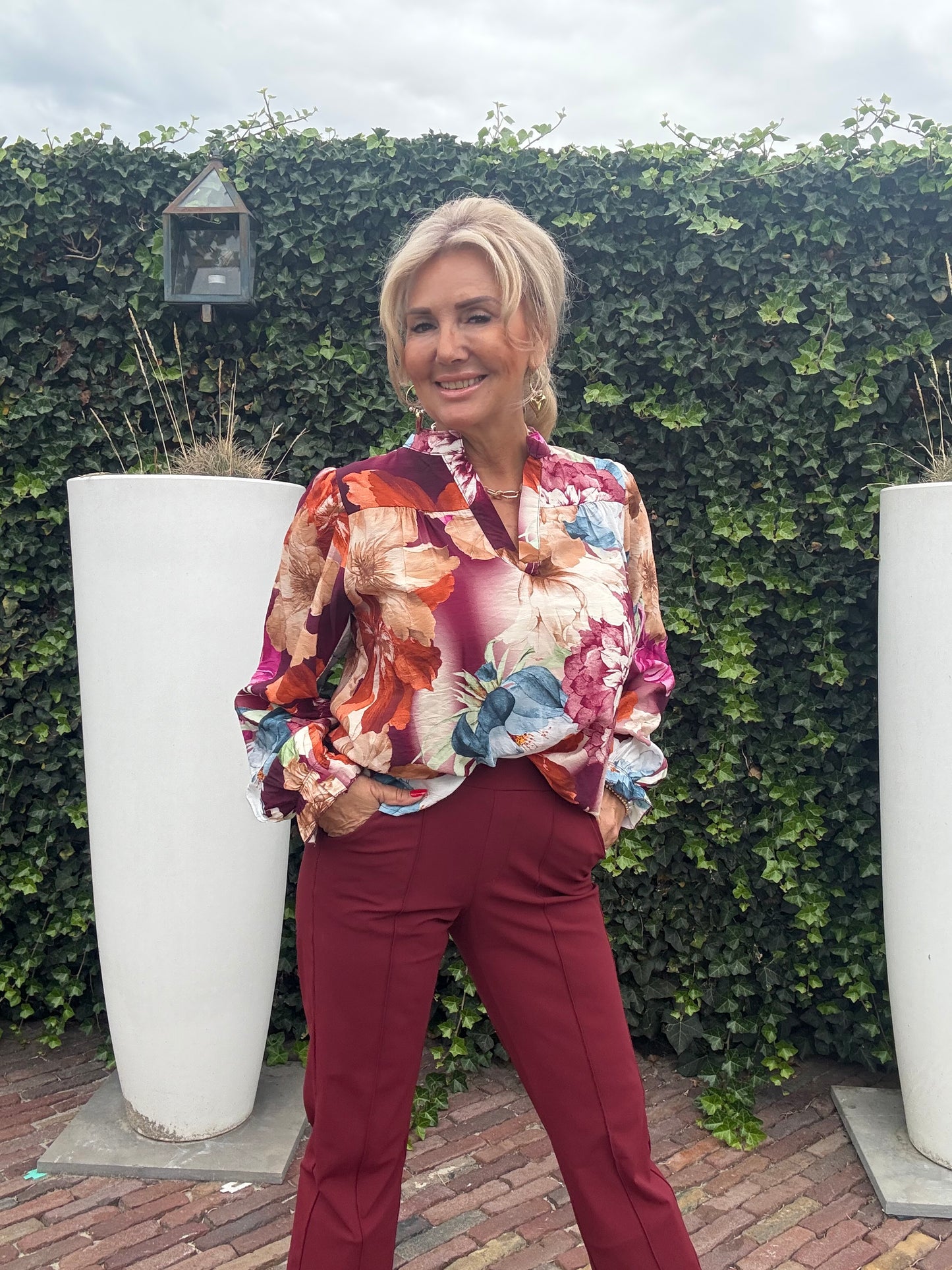 Blouse Flower Bordeaux