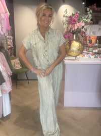 Conjunto de 2 piezas: pantalón globo Panter pistacho
