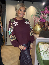 Flower Trui Burgundy