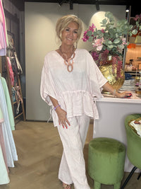 Blouse Linnen Monaco zacht rose
