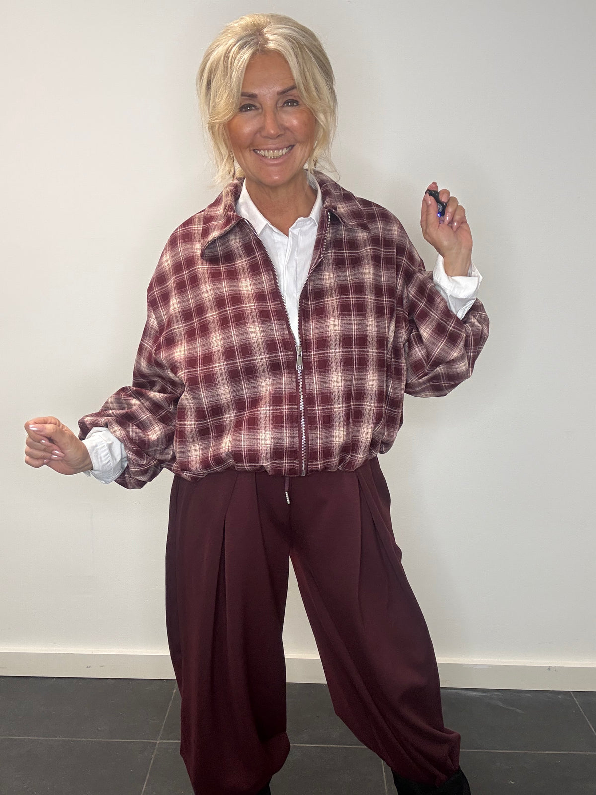 Blousonjacke Bordeaux Reißverschluss