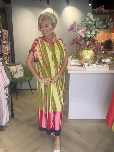 Jurk Stripe marcha Matcha