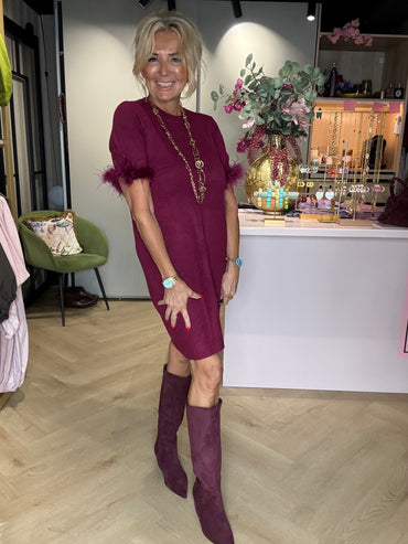 Kjole Veer Burgundy Framboos