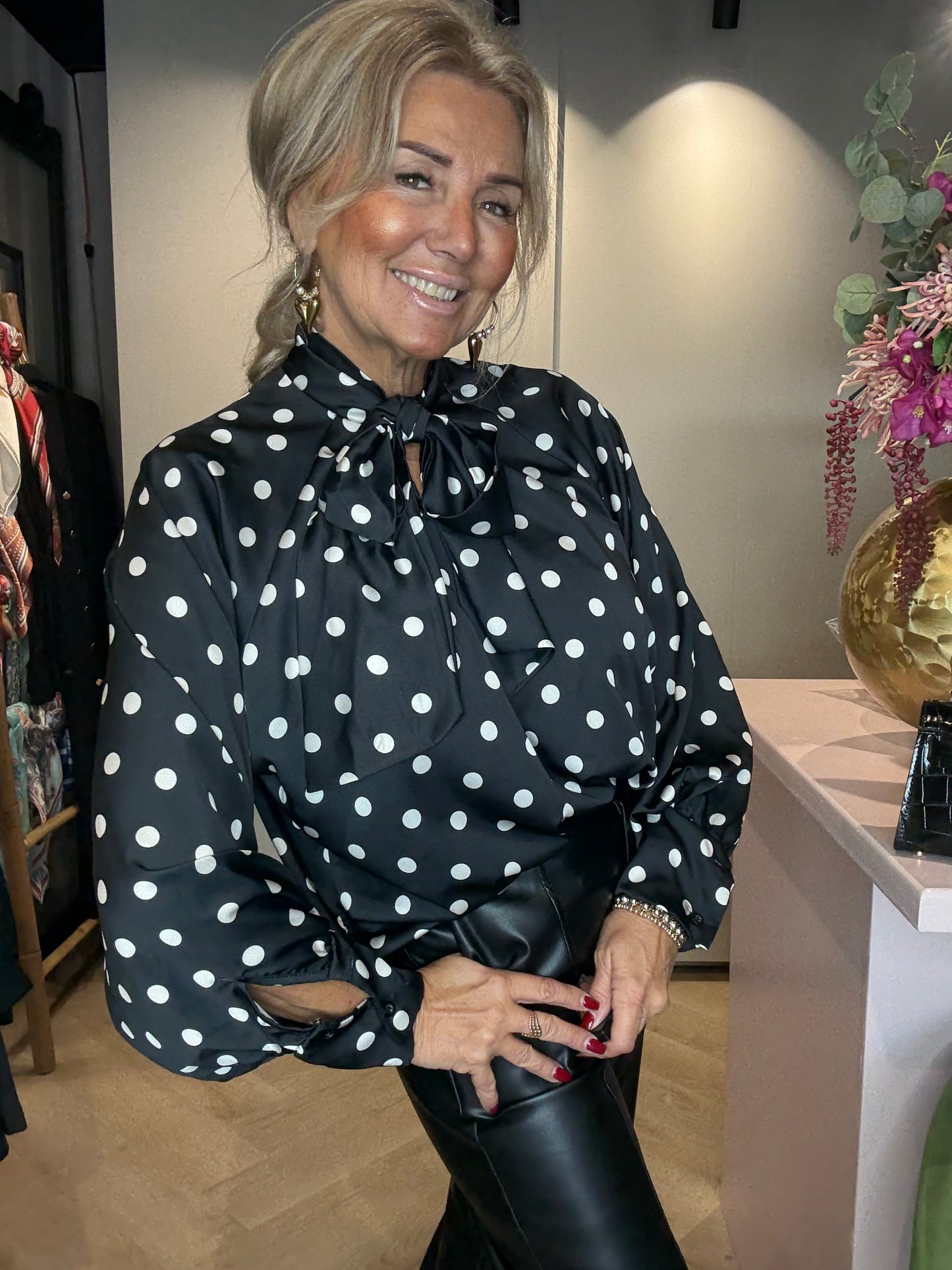 Blouse Polkadot Zwart