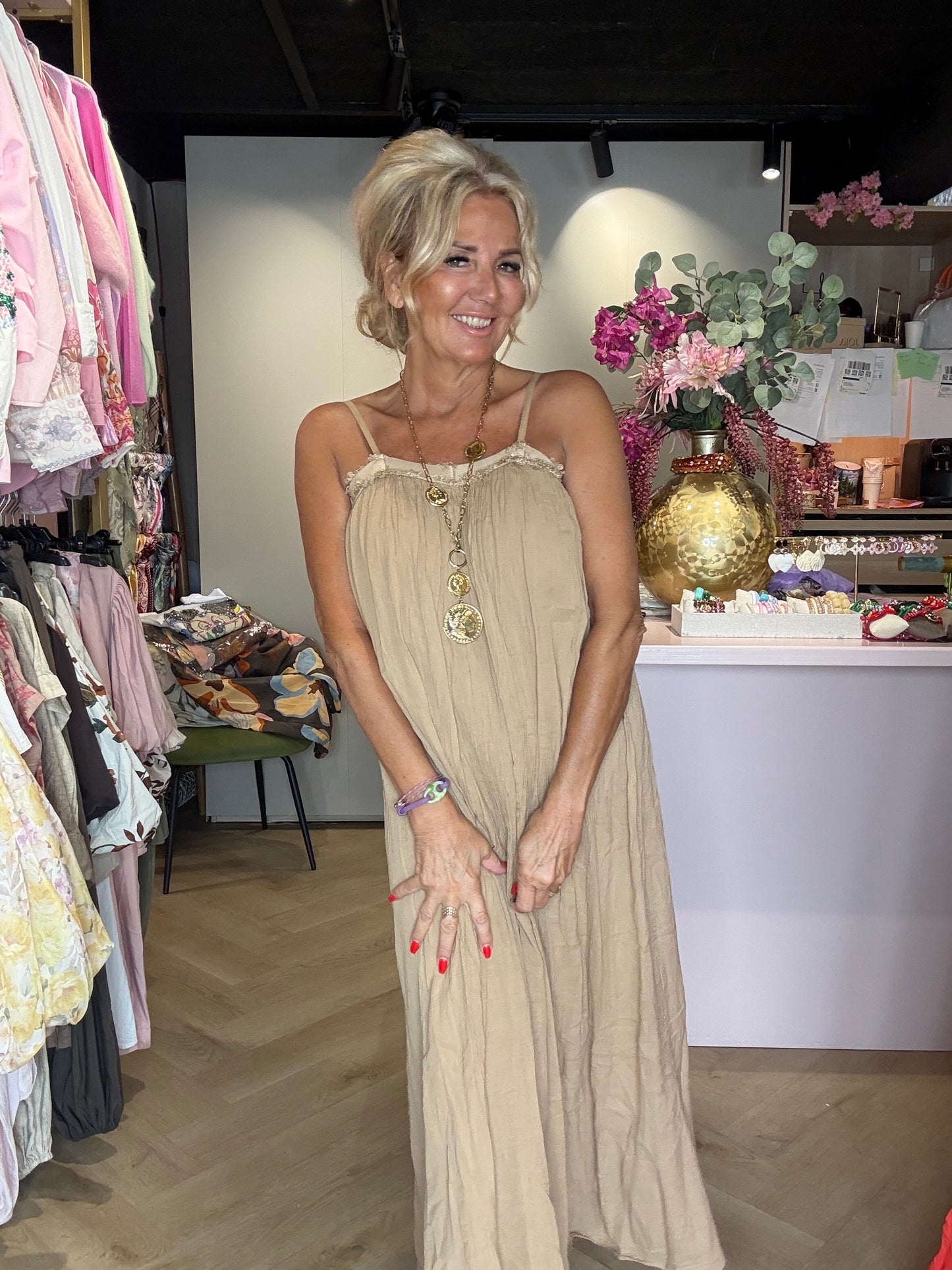 Mykonos midi dress Camel