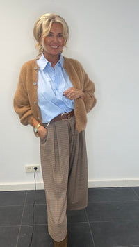 Vest i cognacfarget mohair